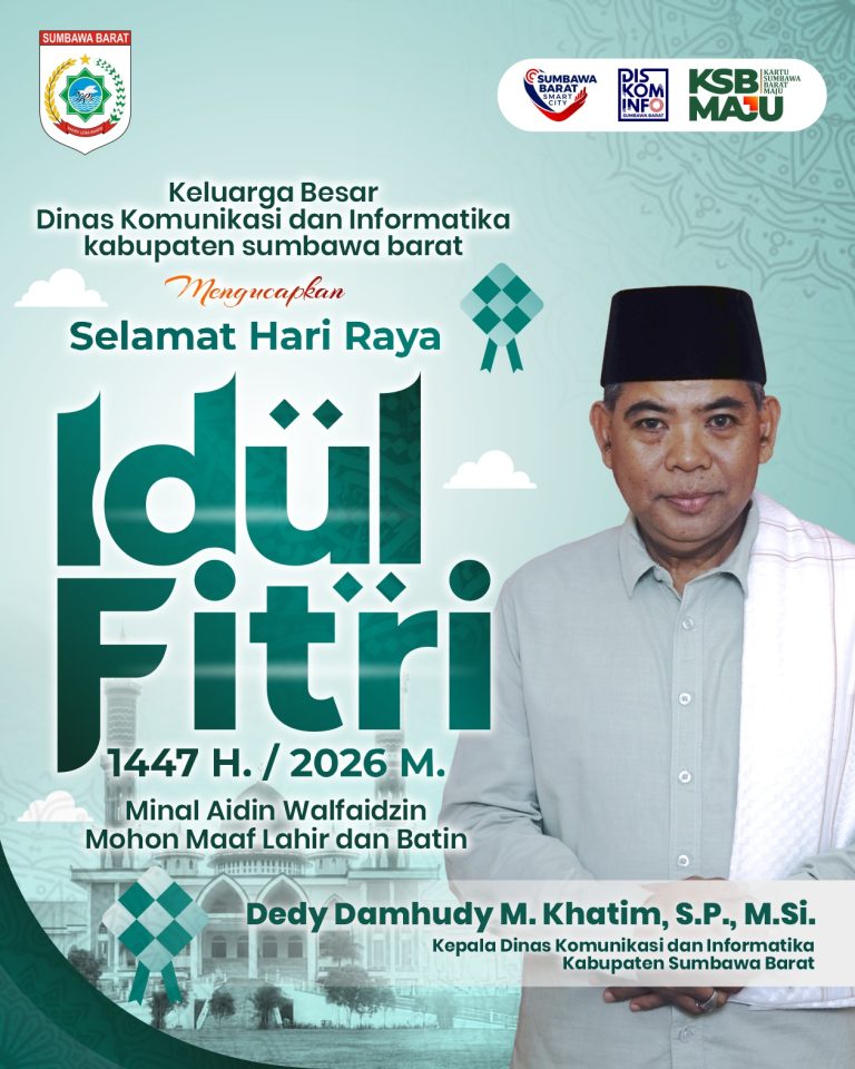 Keluarga Besar Dinas Komunikasi Dan Informatika Sumbawa Barat Mengucapkan Selamat Hari Raya Idul Fitri  1447 H / 2026 M