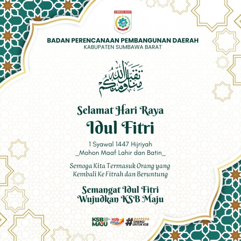 Iklan: BAPPEDA Sumbawa Barat, Selamat Hari Raya Idul Fitri 1447 Hijriah 20 Maret 2026