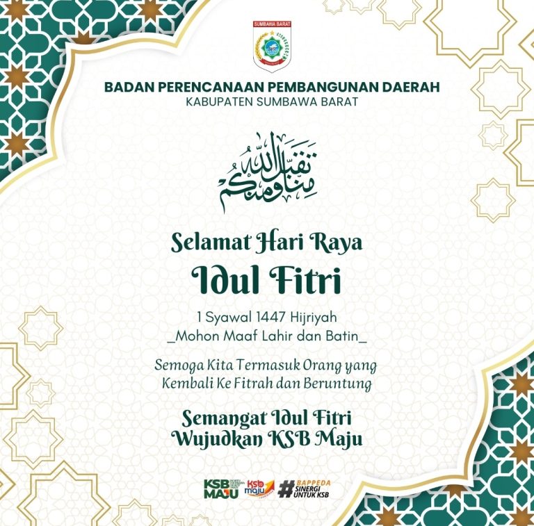 Iklan BAPPEDA KSB: Selamat Hari Raya Idu Fitri 1447 Hijriah 21 Maret 2026